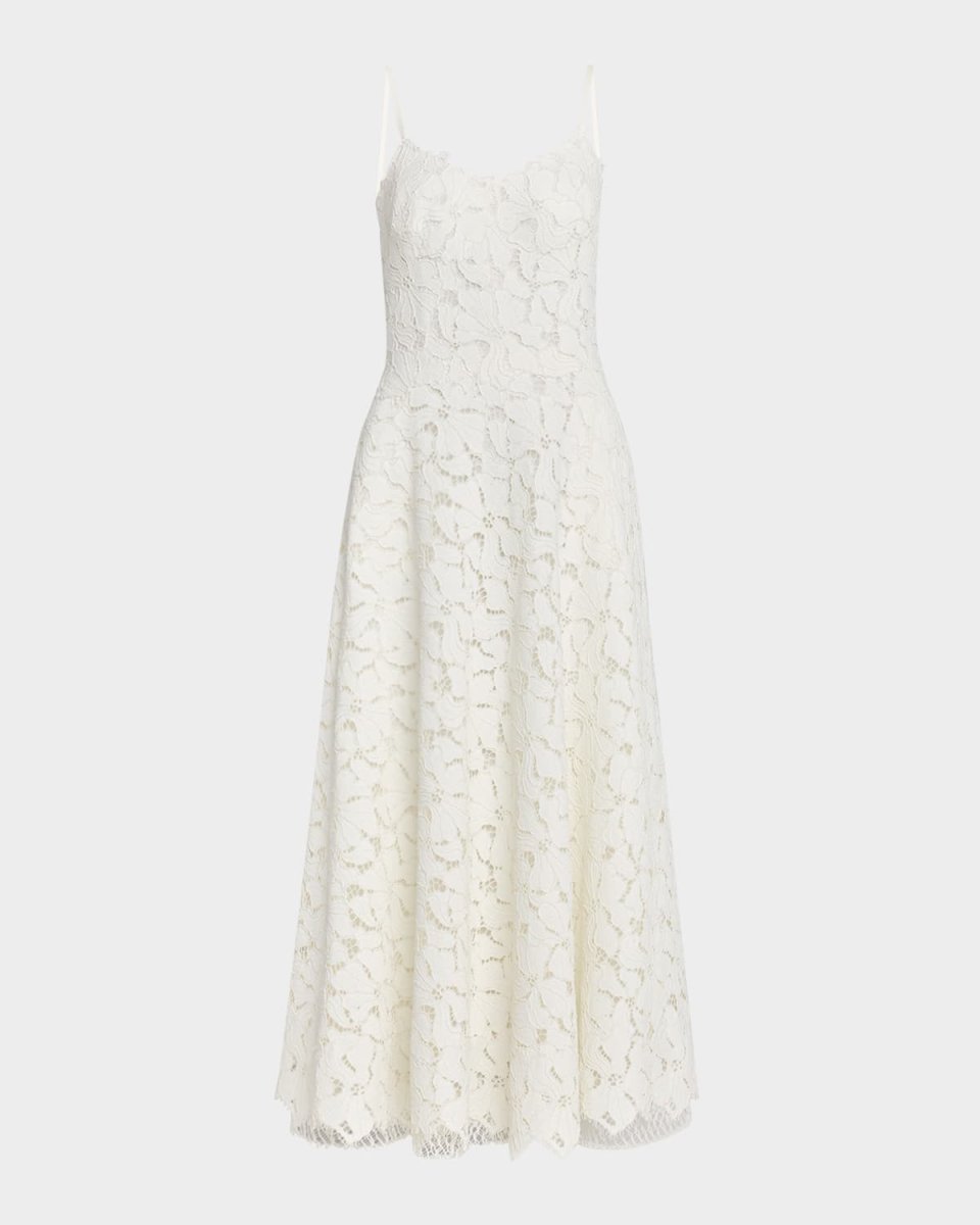 Julia Sleeveless Floral Lace Midi Dress